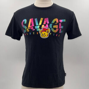 Black Pike "Savage" Black Graphic Short Sleeve T-Shirt-M